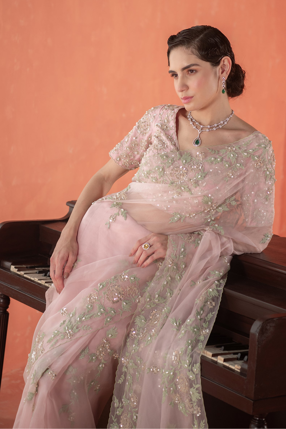Pink Wild Rose Dori Saree