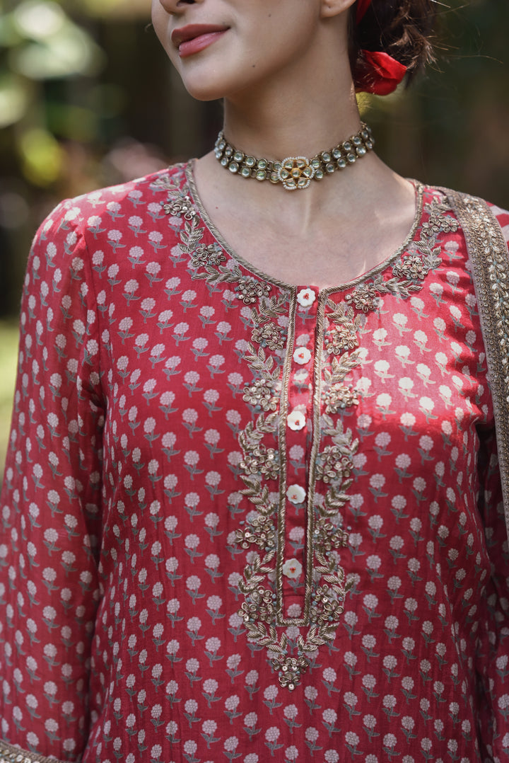 ANARGUL KURTA WITH FARSHI SAWL