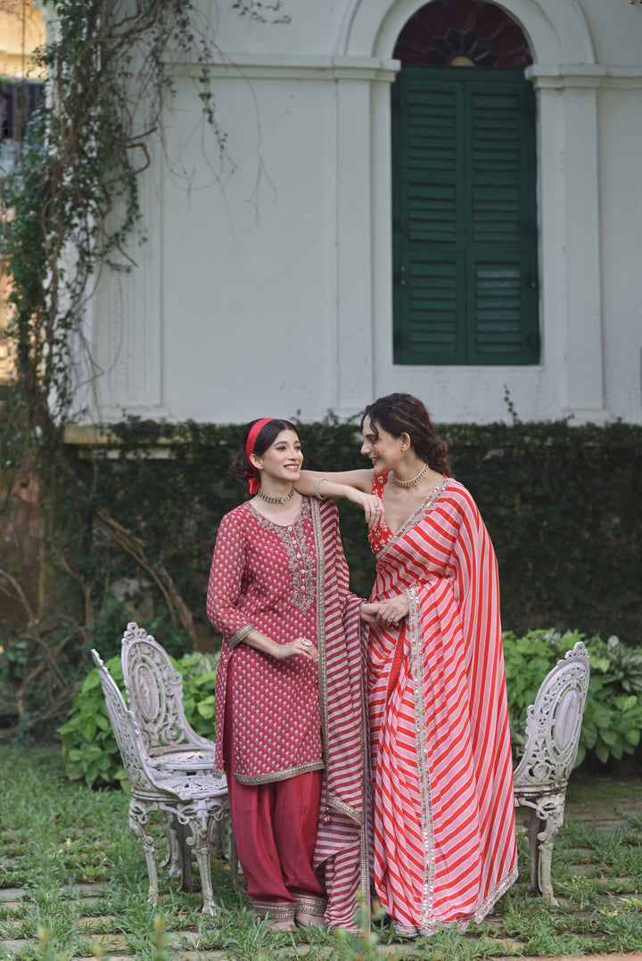ANARGUL KURTA WITH FARSHI SAWL