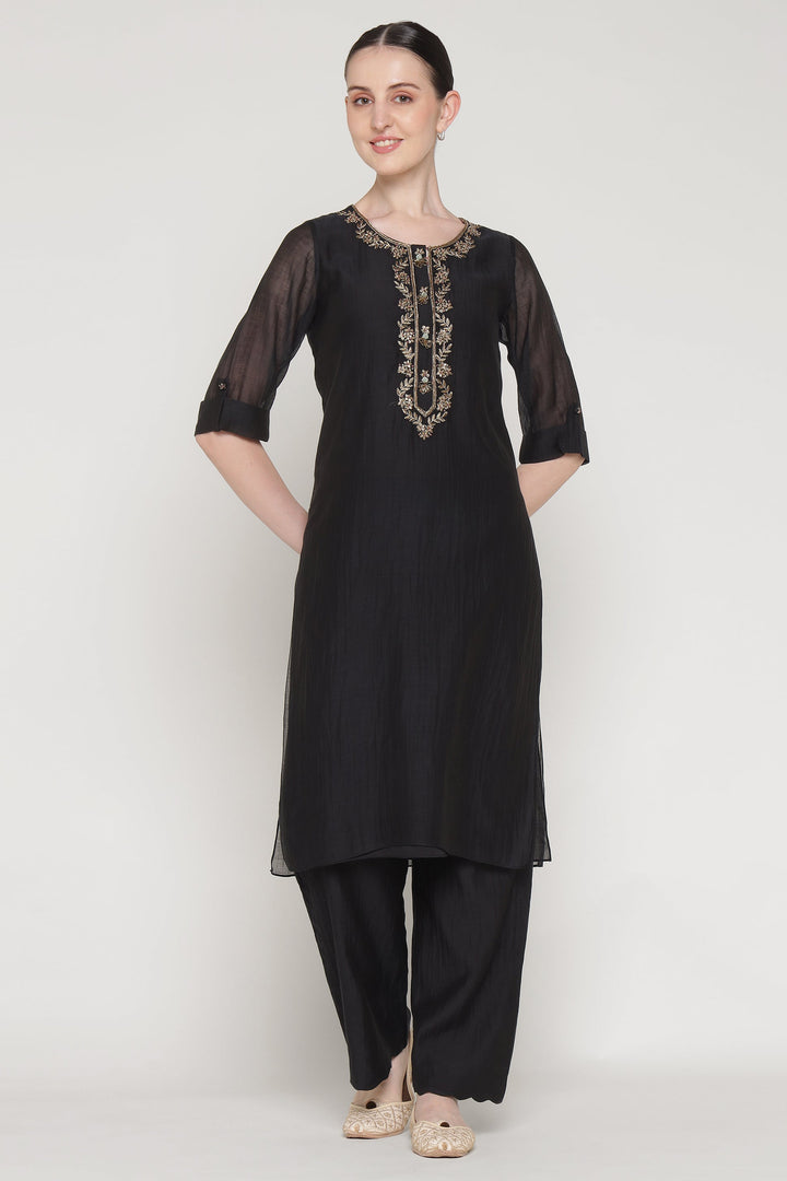 Black Gul Sadaf Coord Set