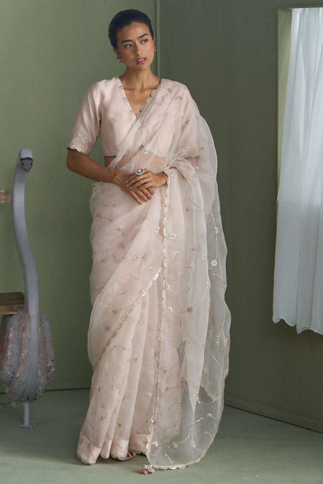 Pink Clara Saree