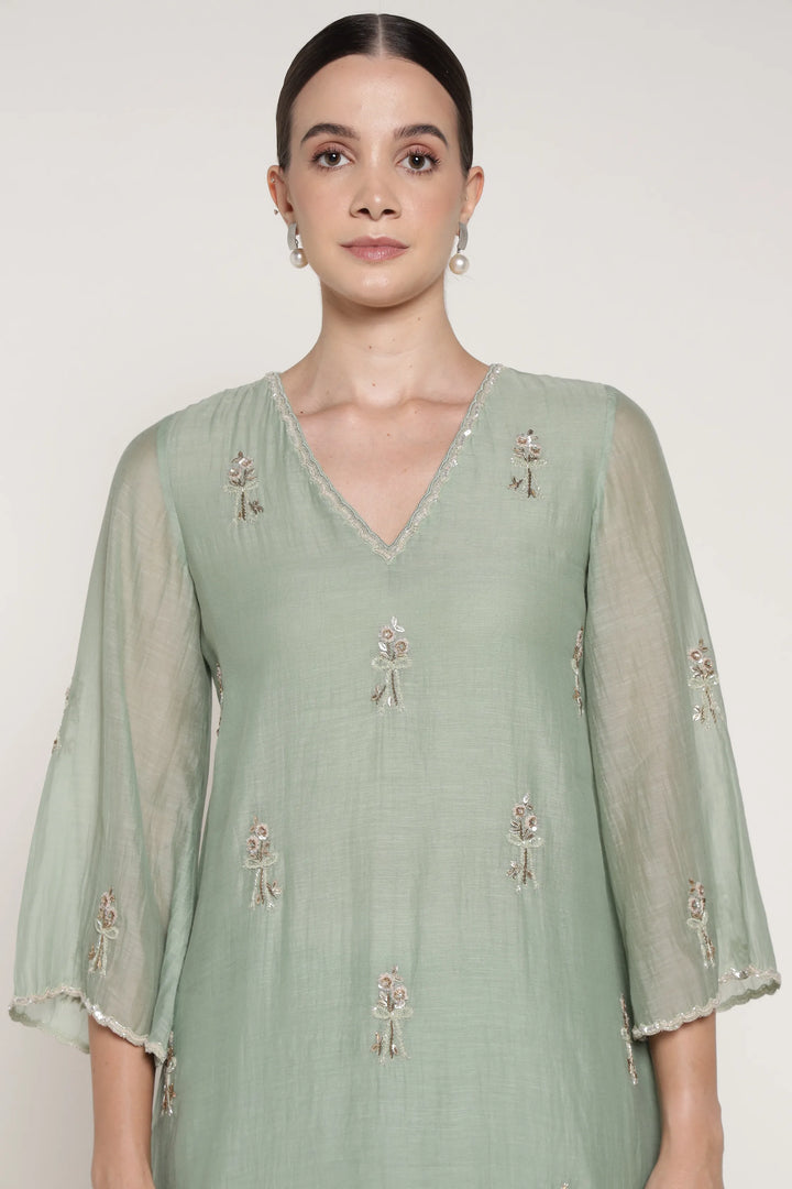 Winter Teal Bell Bow Coord Set