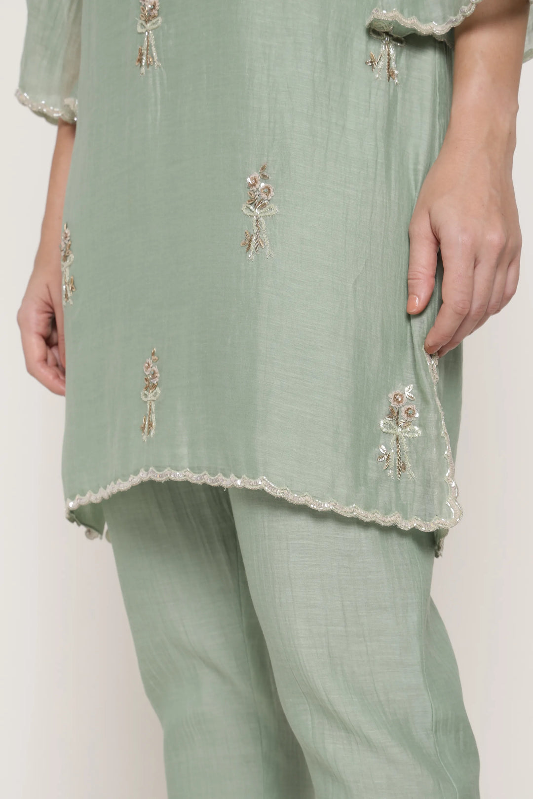 Winter Teal Bell Bow Coord Set