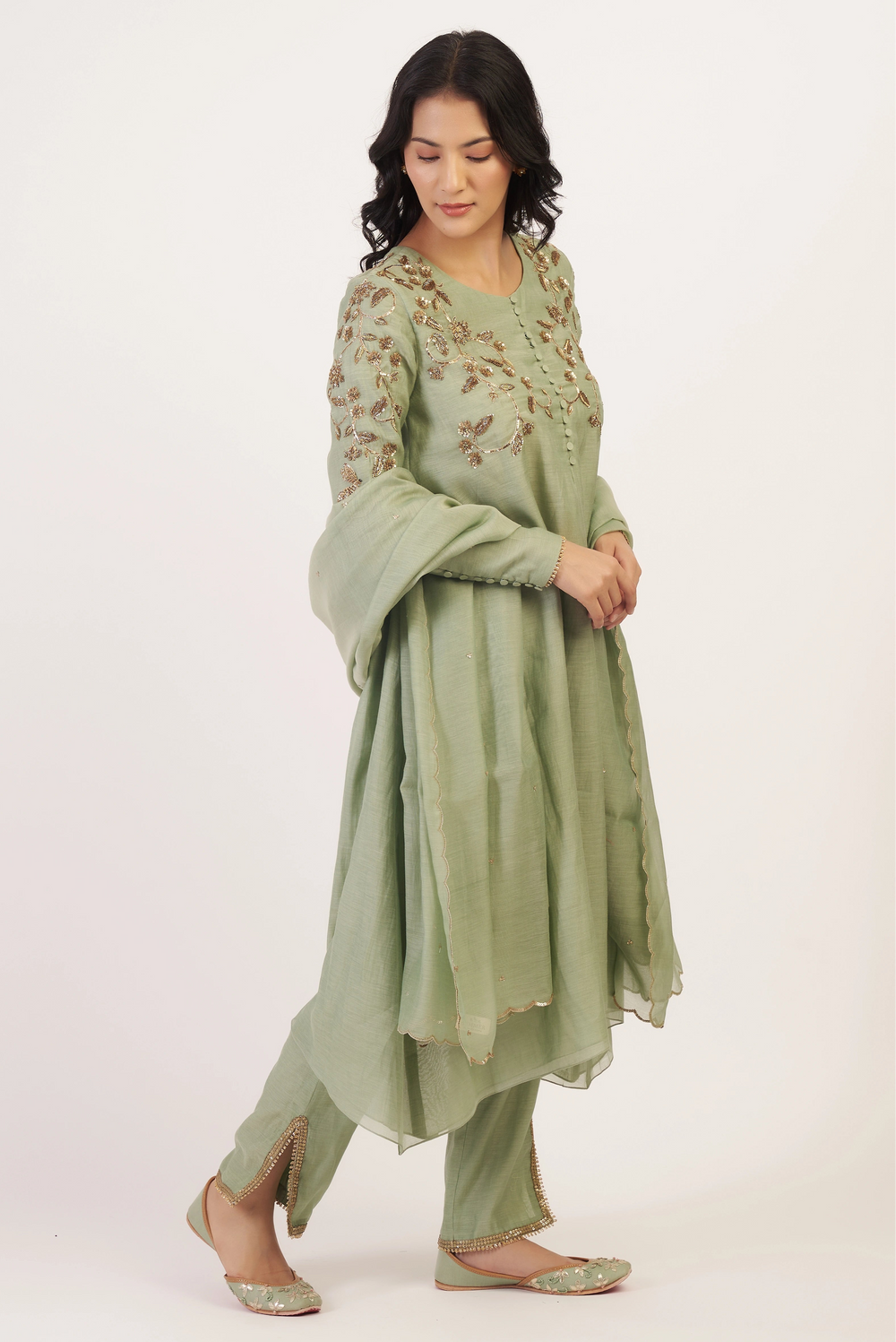 Winter Teal Zeenat Kurta Set