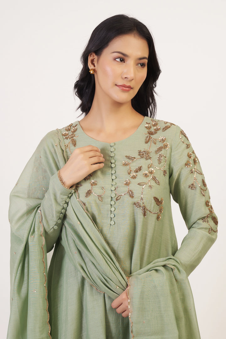 Winter Teal Zeenat Kurta Set