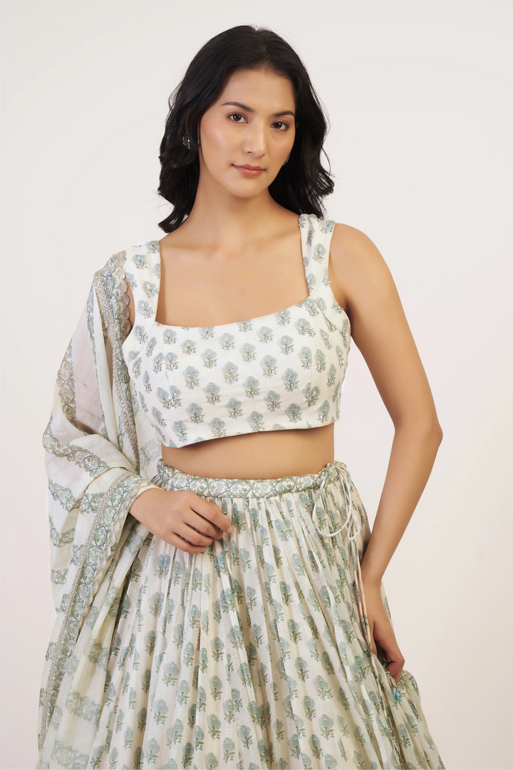 White Ilysia Lehenga Set