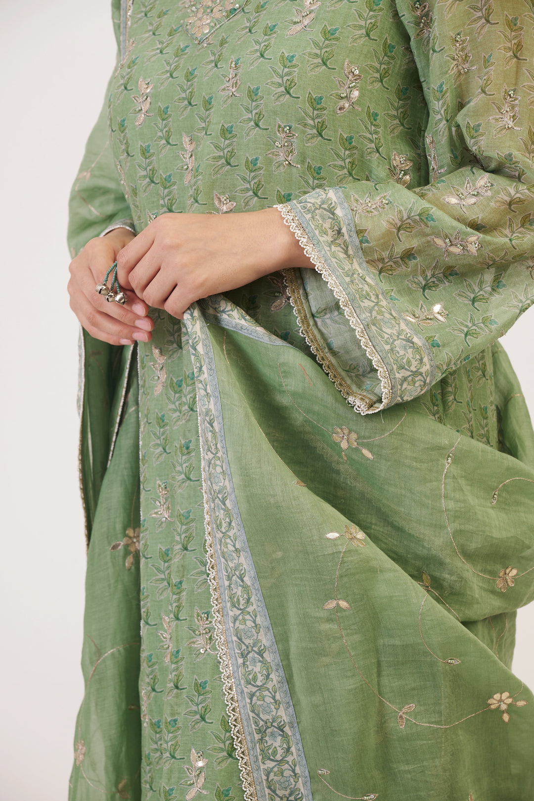 Green Ava Ari Kurta Set
