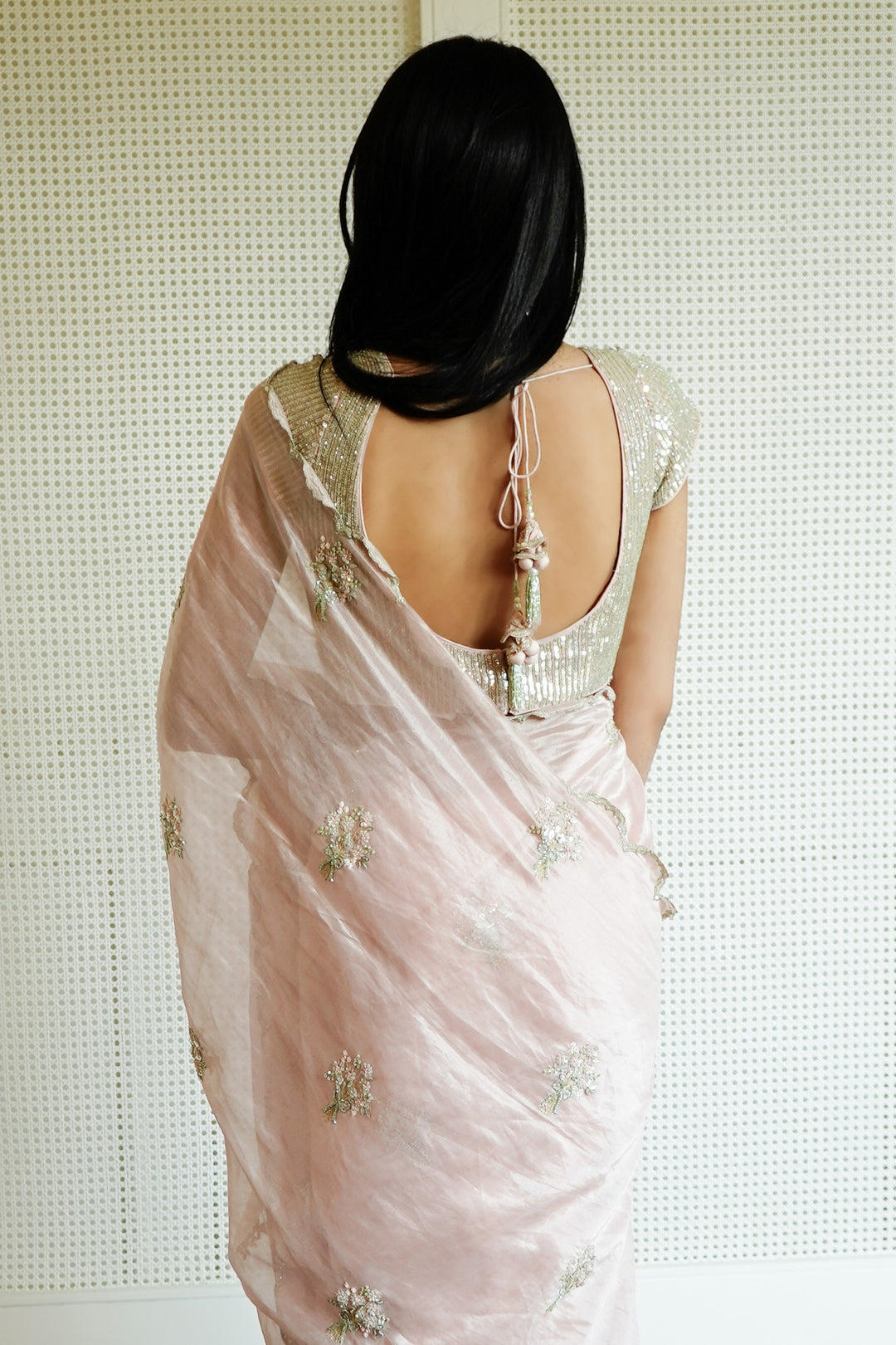 Pink Blossom Scallop Saree