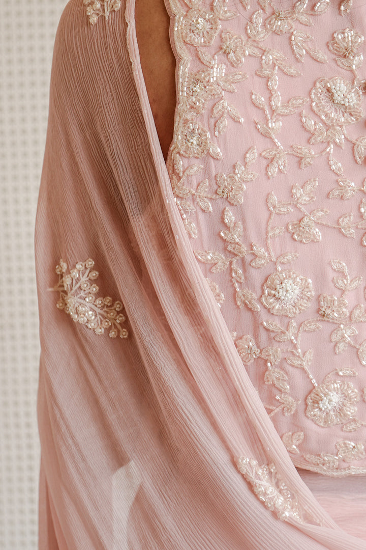 Pink Dandelion Saree