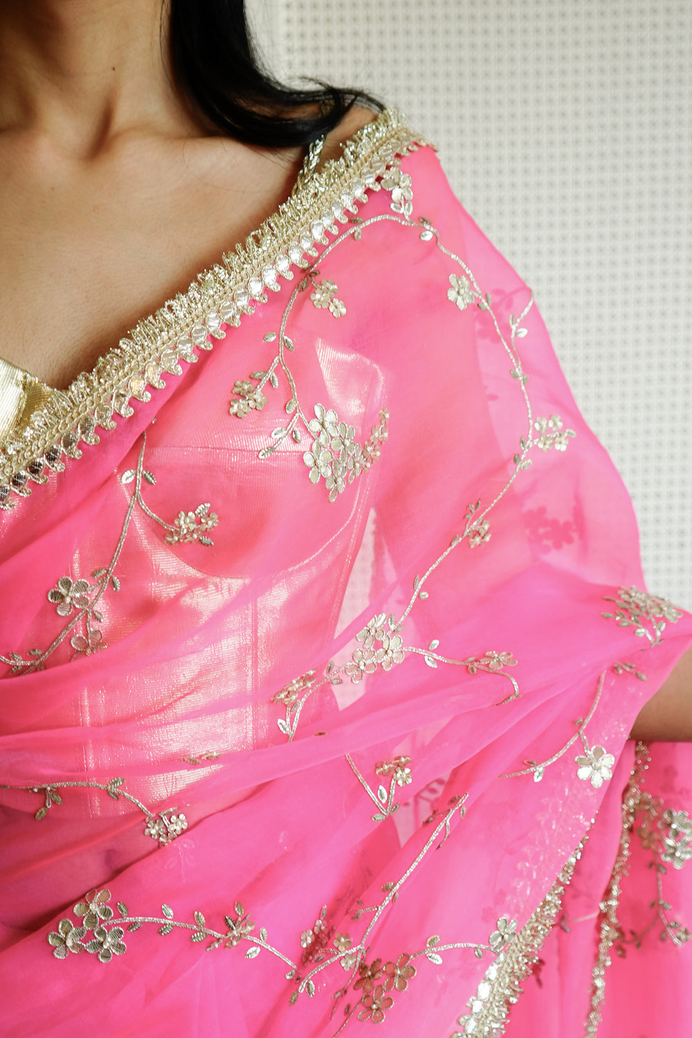 Magenta Vrinda Jaal Saree