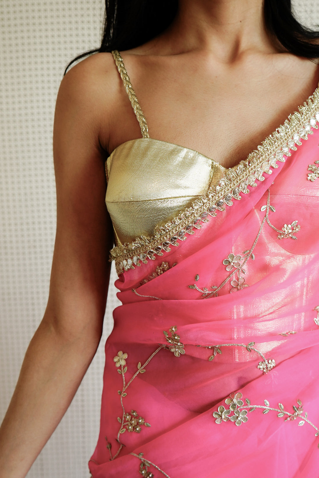 Magenta Vrinda Jaal Saree