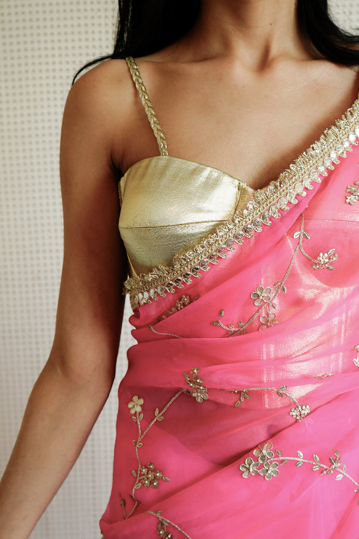 Magenta Vrinda Jaal Saree