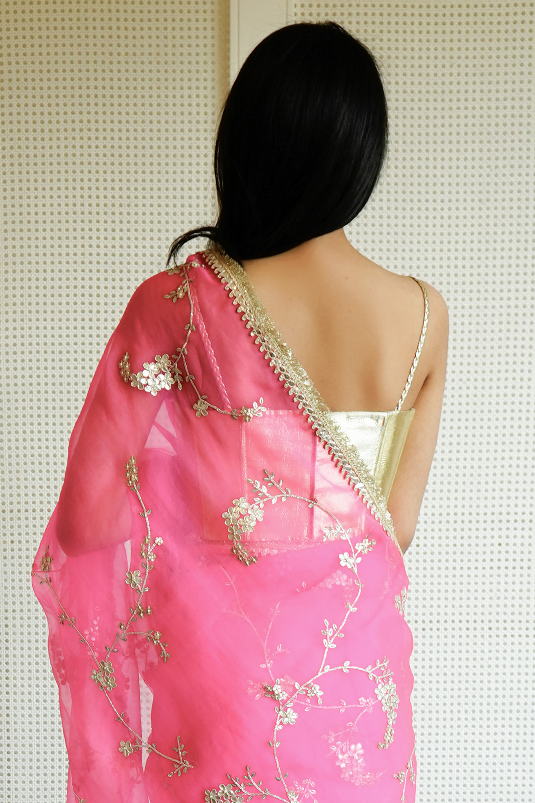 Magenta Vrinda Jaal Saree