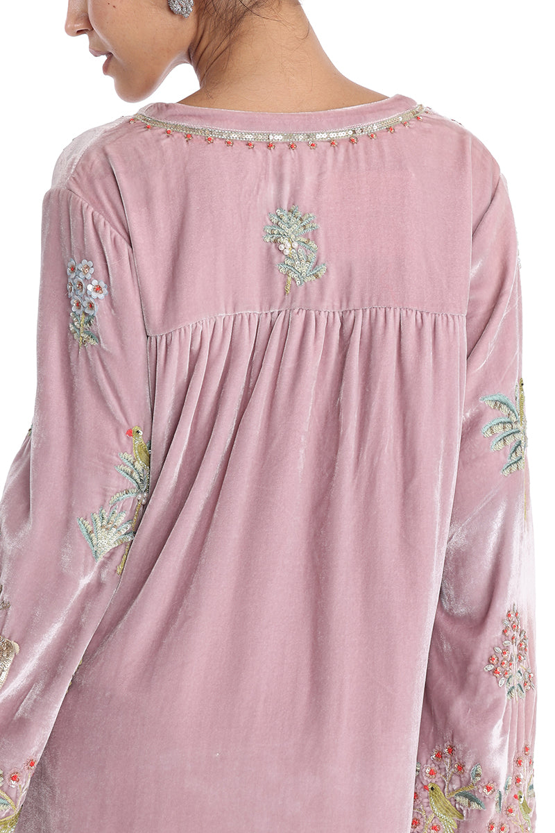 Lavender Velvet Machan Tunic