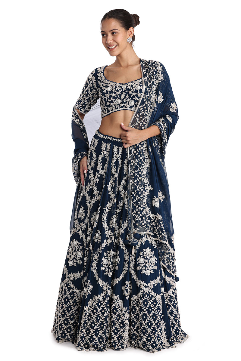 Blue Dandelion Lehenga
