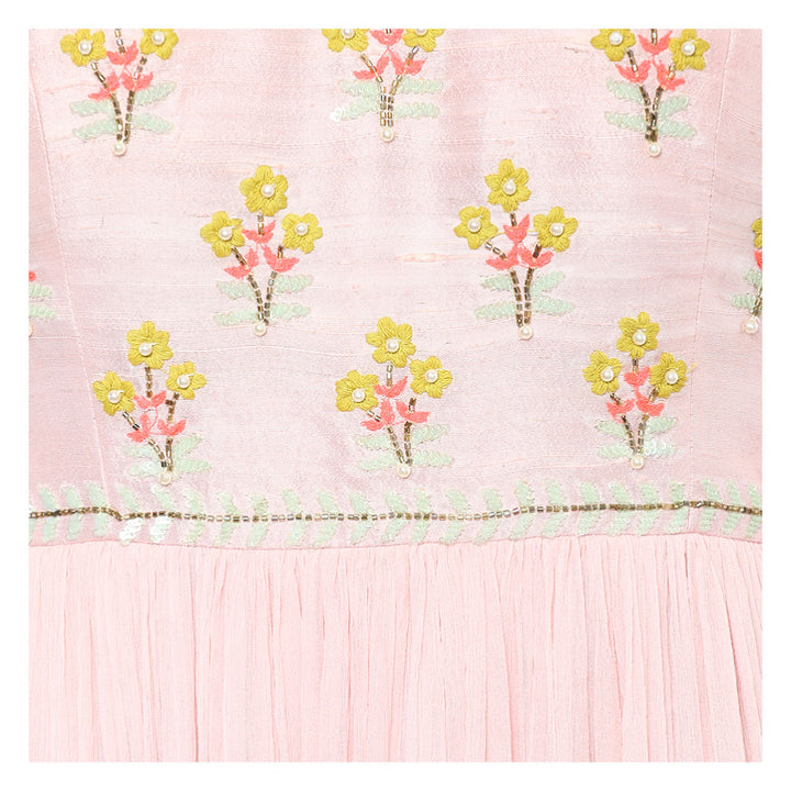 3 Flower Chiffon Embroidery Dress